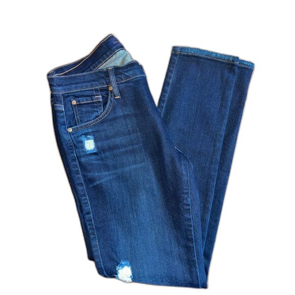 James Jeans "James Twiggy" NWOT dk wash, distressed jeans Retail $144- 32 - Picture 1 of 7